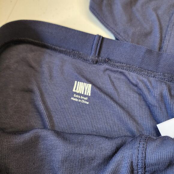 LUNYA Soft Modal Rib Brief In Sincere Blue Set of 3 XS NWT - Picture 3 of 9